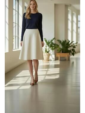 Boden Women's Catherick Ivory Textured Mini Skirt Lined Sz US 10L/UK 14L Tall